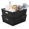 Simplify Slide 2 Stack It Shallow Storage Tote Baskets in Black, 2PK 25933-BLACK - alternate 3